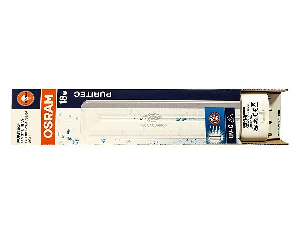 Lâmpada 18W Osram UV ultra violeta germicida UV-C PL aquario