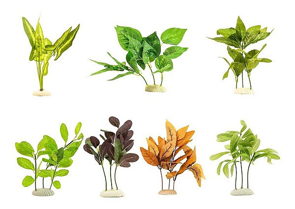 7 Plantas de seda enfeite decoração aquário lago