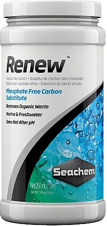 Seachem Renew 250ml substitui carvão ativado trata até 160L - filtragem de aquario e lago