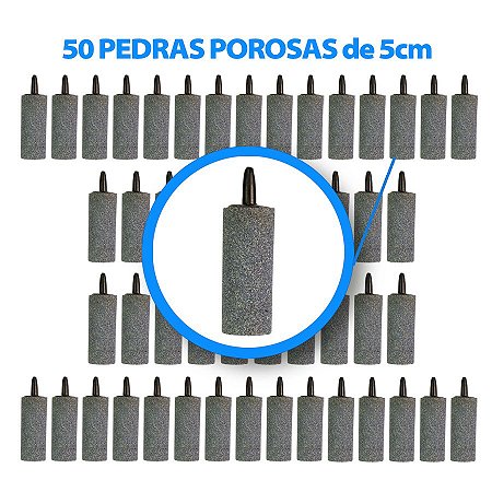 50 Pedras Porosas Cilíndricas Pequena (5cm) compressor de ar