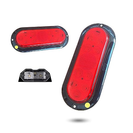 Kit Lanterna led + lanterna de placa carreta Bivolt