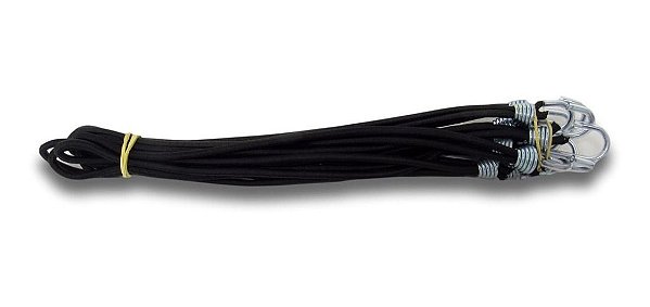 Elástico, Extensor , Com Gancho Em Metal, 60 Un Preto