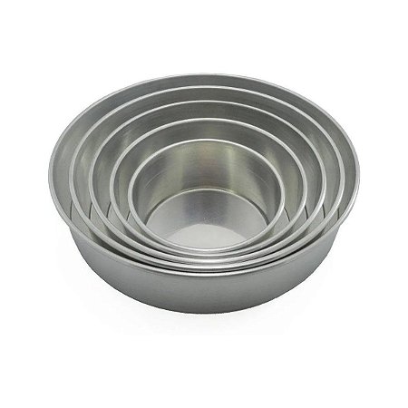 Kit Forma Redonda Com Fundo Fixo Para Bolo Torre 5 Pçs 10cm