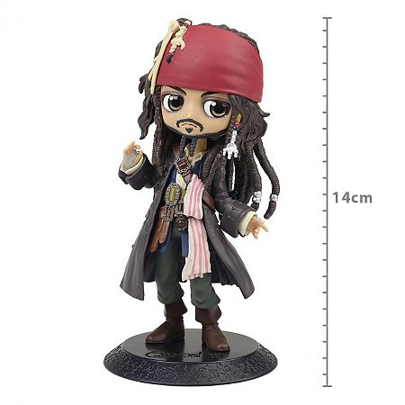 Boneco Jack Sparrow Q Posket Disney Miniatura Colecionável