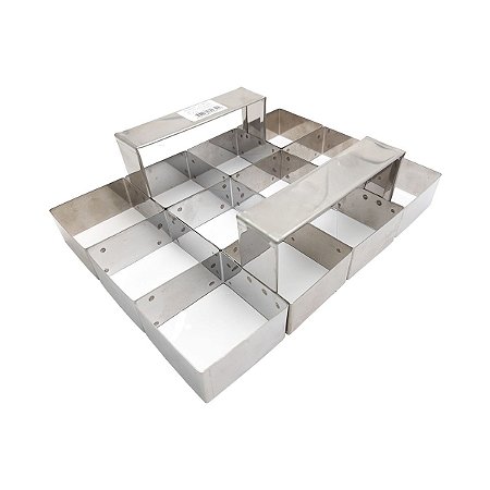 Aro Cortador Para Brownie Com 12 Cavidades 5x5x3 Em Inox 0,5