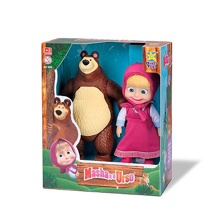 Bonecos Masha e o Urso Vinil Infantil Original Divertoys