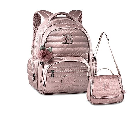 Kit Escolar Mochila Rebecca bonbon + Lancheira Rosa