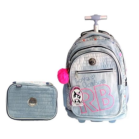 Mochila Escolar Rebecca bonbon RB3163 + ESTOJO RB3168AZC