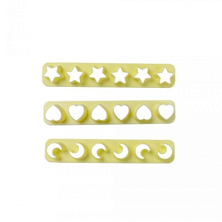 Kit Cortador Réguas Mini 1 Estrela, Lua, coração - Blue Star