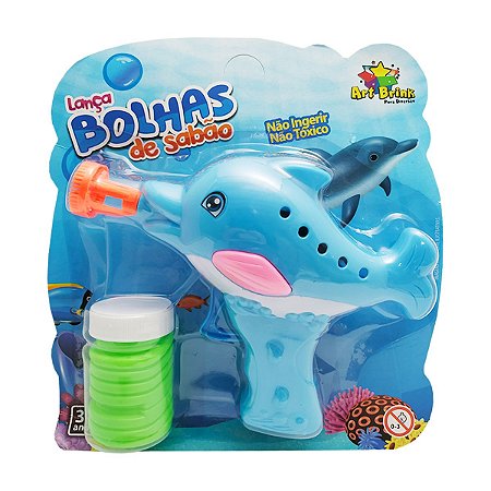 Lança Bolinhas de Sabão Azul Golfinho - Art Brink