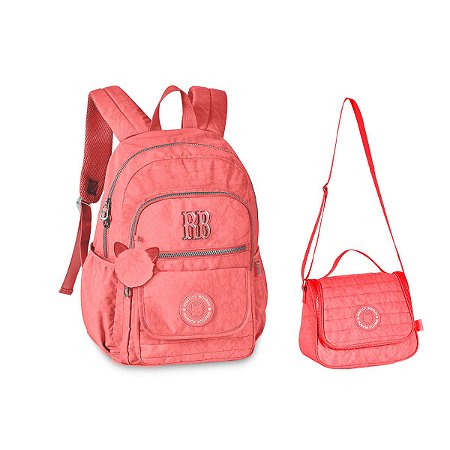 Mochila RB2042 + Lancheira RB2045 - Rebecca Bonbon - Goiaba