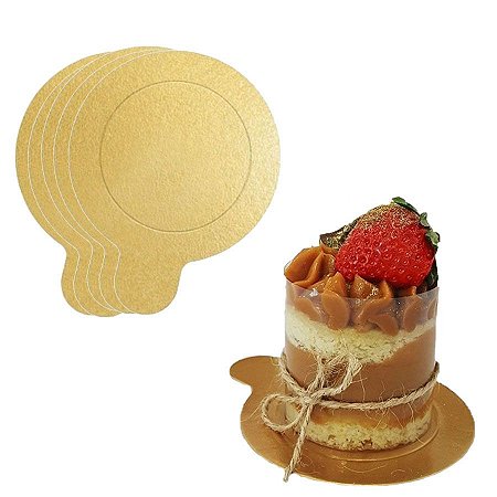 10un Base para bolo doces ultrafest dourada 10cm