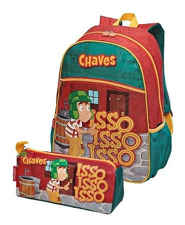 Kit Mochila Costas Chaves Isso Isso e Estojo - Infantil