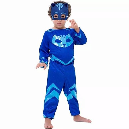 Fantasia Longa Pj Masks Menino Gato - Regina