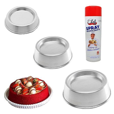 Kit Formas Ballerine P M G + Spray Desmoldante Confeitaria