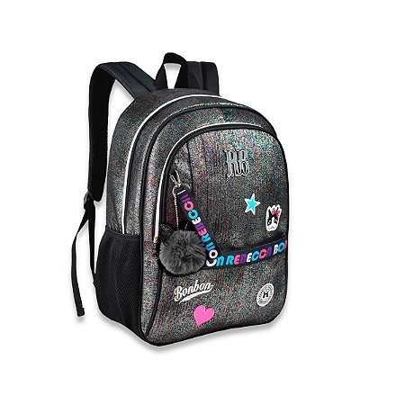 Mochila Escolar Preta Costas Rebecca Bonbon Infantil