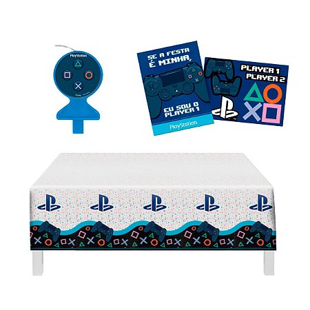 Kit Festa Playstation Vela+Toalha+Kit Decorativo - Festcolor