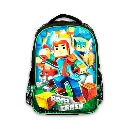 Mochila Escolar Costas Infantil Aventure Pixel Crash