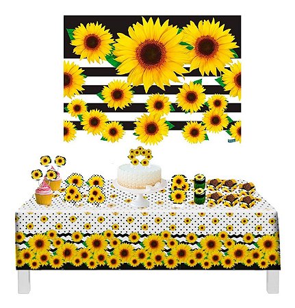 Kit Festa Completo Girassol Aniversário 89Pcs - Festcolor