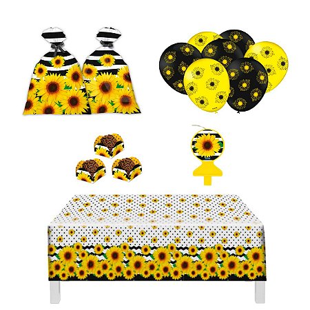 Kit Festa Girassol 83 Itens Decoração - Festcolor