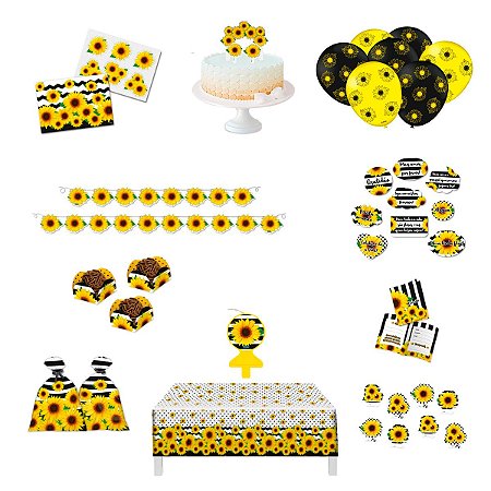 Kit Festa Completo Girassol 105 Itens - Festcolor