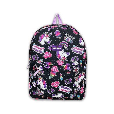 Mochila Escolar Costas Clio for girls Unicórnio Cor preto
