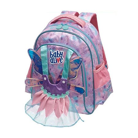 Mochila Escolar Costas Baby Alive Lilás Fada - Pacific