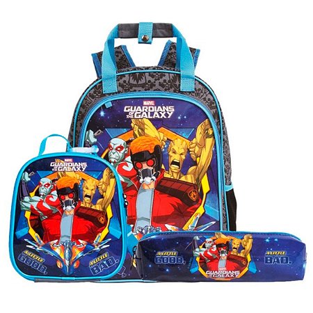 Mochila De Costa Guardiões + Lancheira + Estojo - DMW