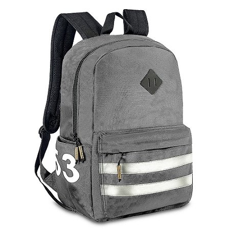 Mochila Escolar Costas Gangster Juvenil Cinza