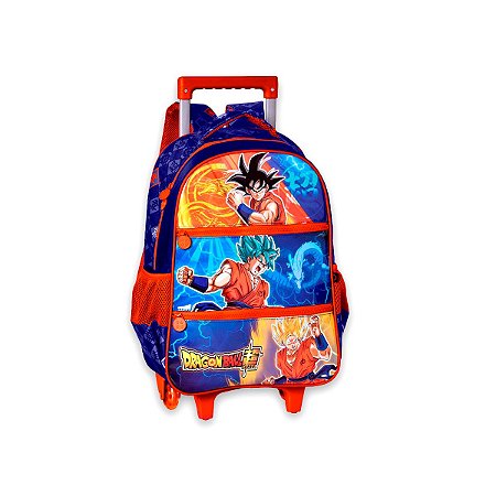 Mochila de Rodinhas Escolar Dragon Ball Super Goku Vermelho