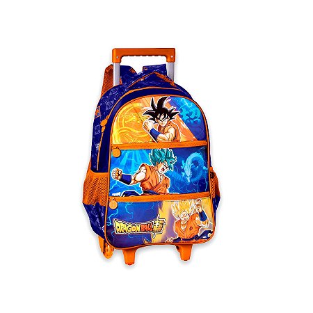 Mochila de Rodinhas Escolar Dragon Ball Super Goku Laranja