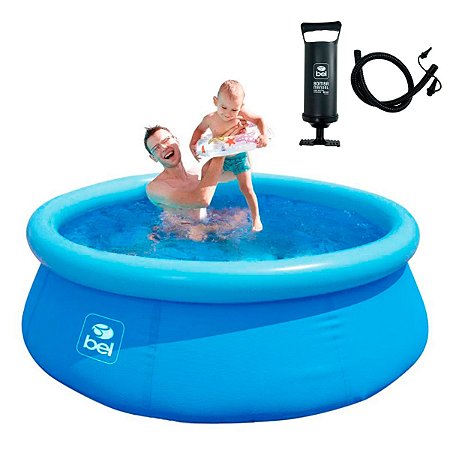 Piscina Inflável Bel 1000L + Bomba de Inflar 30cm - Bel