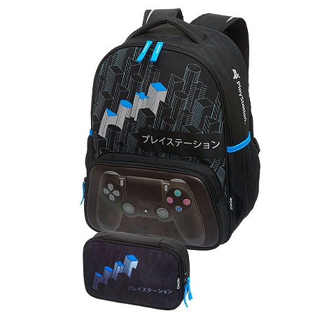 Kit Mochila Costas Playstation + Estojo Control - Pacific
