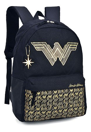 Mochila De Costas Mulher Maravilha c/ Chaveiro - Luxcel