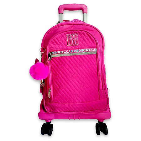 Mochila Escolar Rodinhas Rebecca Bonbon Infantil Cor Rosa