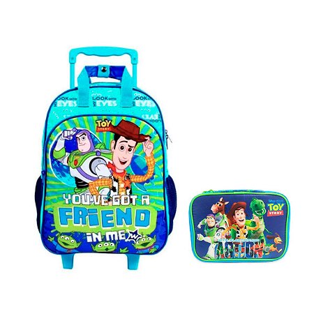 Kit Mochila de Rodinhas Toy Story + Estojo Box