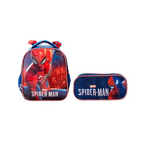 Kit Homem Aranha Lancheira Térmica e Estojo volta as aulas