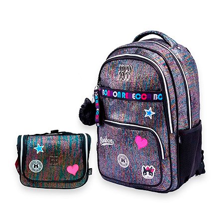 Kit Mochila Rebecca Bonbon costas + Lancheira Térmica Preto