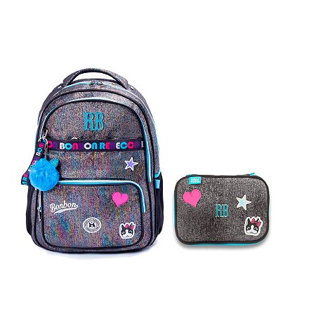 Volta As Aulas Rebecca Bonbon Mochila Com Estojo Box Azul
