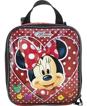 Lancheira Escolar térmica Vermelha Minnie Mouse Disney