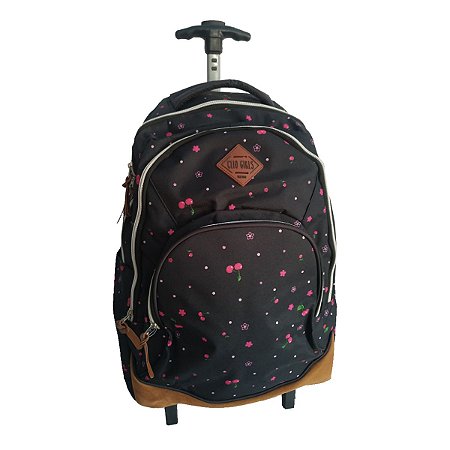 Mochila De Rodas Juvenil Escolar Preto cereja