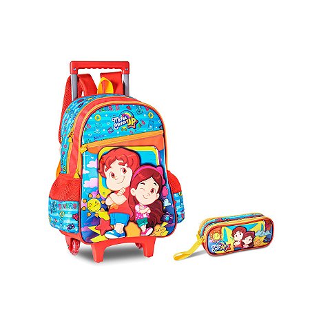 Super Kit Escolar Mochila Rodas Maria clara e Jp e Estojo
