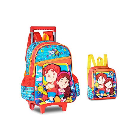 Kit Escolar Mochila de Rodas e Lancheira Maria clara e JP