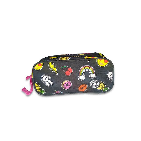 Estojo Escolar Duplo Good vibes styler Infantil Cor Preto