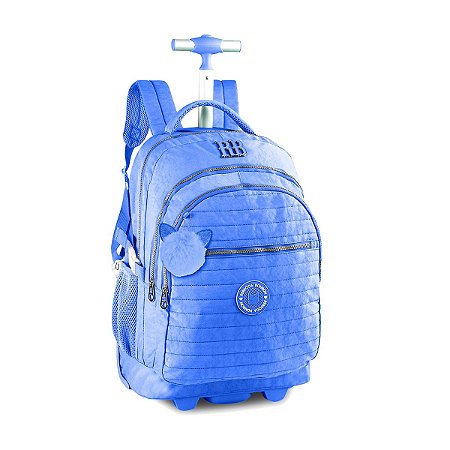Mochila de Rodinhas Escolar Rebecca Bonbon Crinkle azul