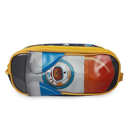 Estojo Foguete Duplo Escolar Ursinho Astronauta Kids Amarelo