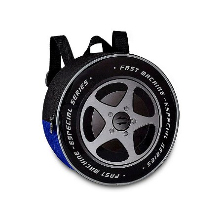 Lancheira Térmica Fast Machine Azul Roda Escolar Infantil