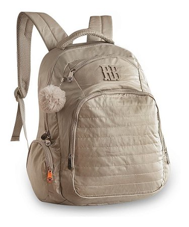 Mochila Costas Rebecca Bonbon Prata Metalizada Com Pompom