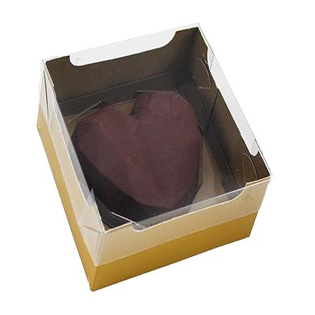 Caixa para Chocolate Coração Lapidado 200g Encanto 10un