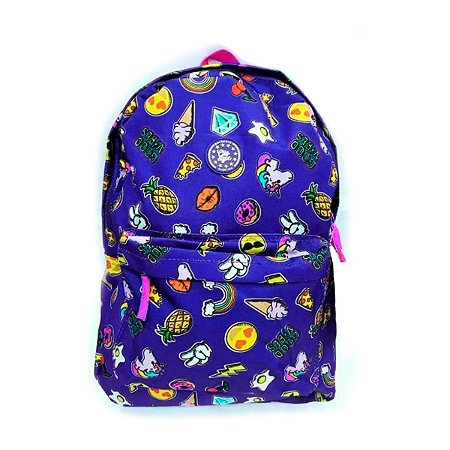 Mochila Escolar Unicórnio Azul Costas Good Vibes Feminina